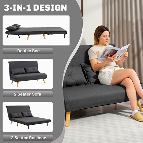 Grey convertible futon - grey,