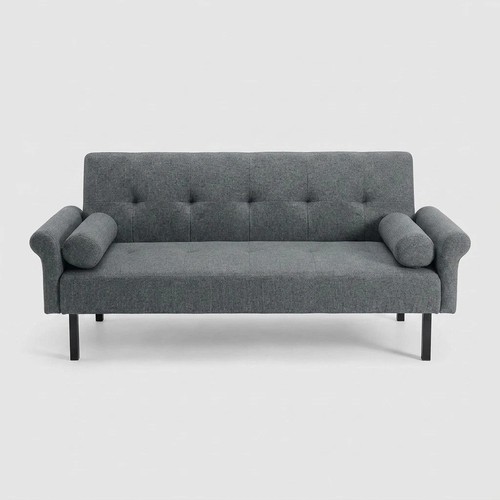 Grey linen fabric click - grey,