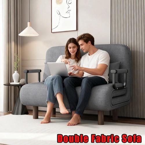 Double fabric sofa bed - fabric,