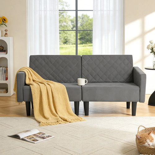 Double fabric sofa bed - sofa, sleeper