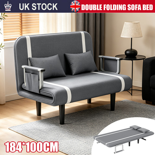 Double fabric sofa bed sleeper - fabric,