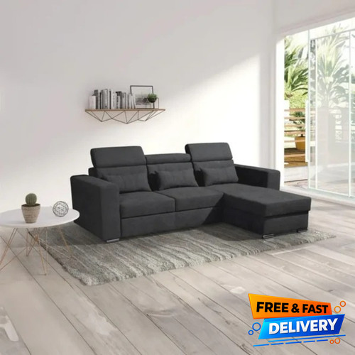 Lukas grey corner sofa bed - lukas,