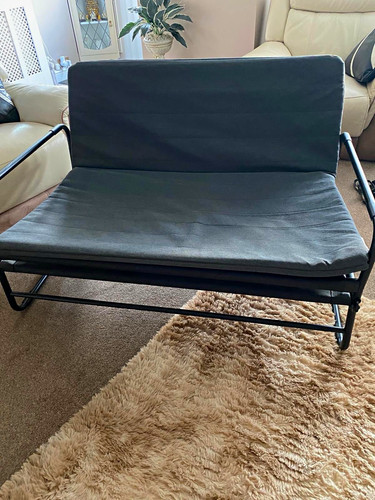 Black faux leather - metal, frame
